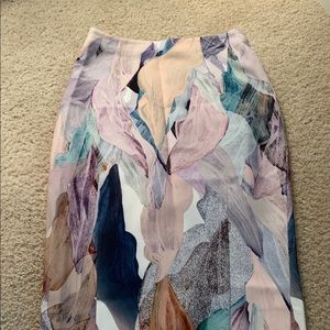 H&M floral pattern pencil skirt